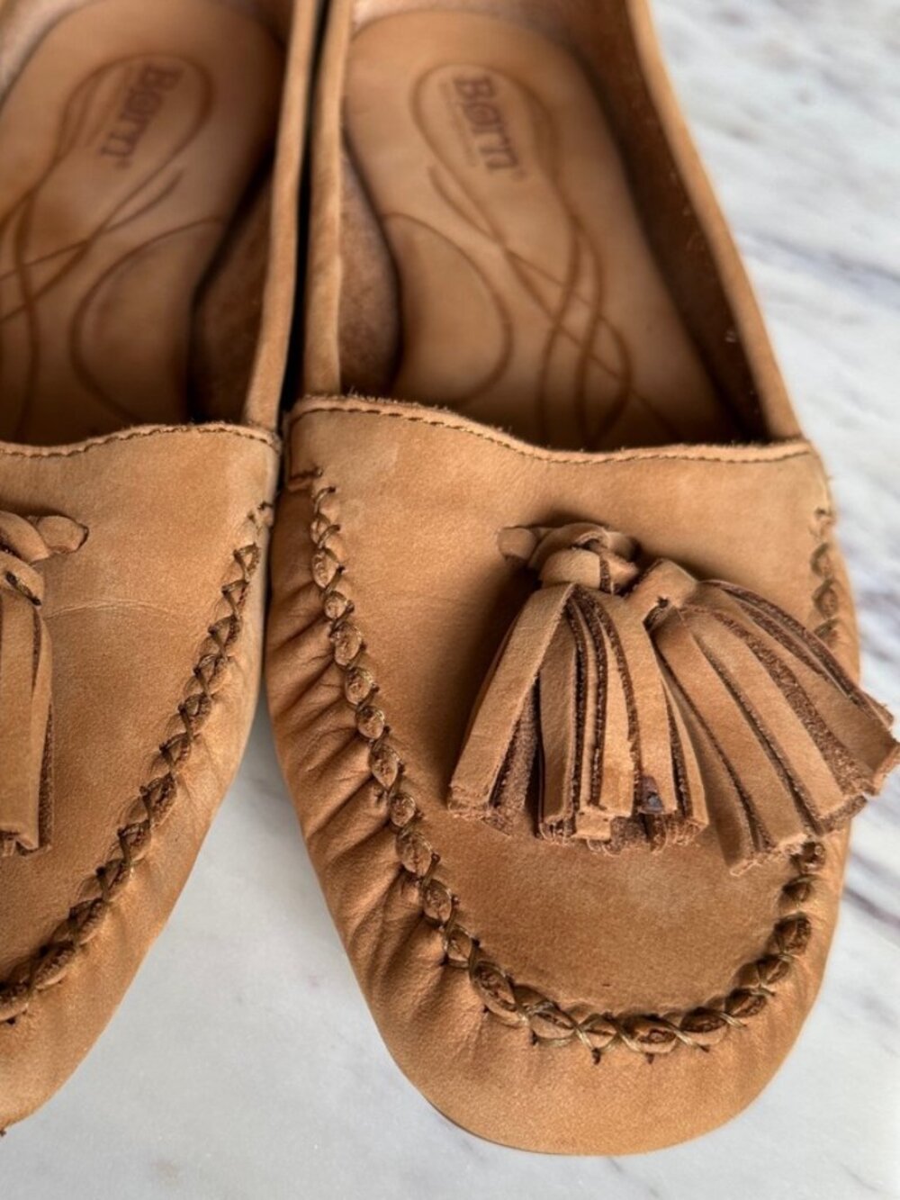 Born Tan Suede Tassel Loafers - Picture 11 of 16